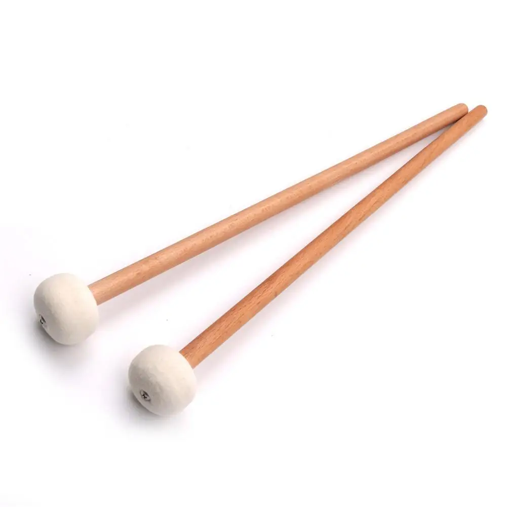 2 pezzi Timpani Mallet bacchetta testa di feltro manico in legno