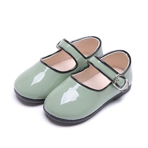 Claladoudou/брендовые Яркие туфли принцессы для девочек ростом 13,5-15,5 см вечерние туфли для девочек, цвета: авокадо, зеленый, золотистый, свадебные туфли для девочек кожаные туфли для девочек - Цвет: Avocado green