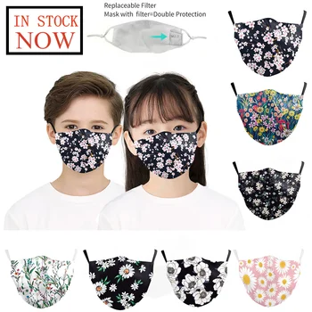 

Kids Floral Breathable Washable Safet Protect Face Three-dimension Mask Fashion Cotton Mask Respirator Mascarilla Reutilizable