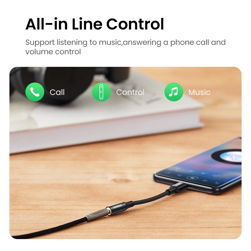 UGREEN Type c to 3.5mm Headphone jack 3.5 AUX USB C Cable Audio USB C Adapter HUAWEI Xiaomi Mi 10 Oneplus 7T pro