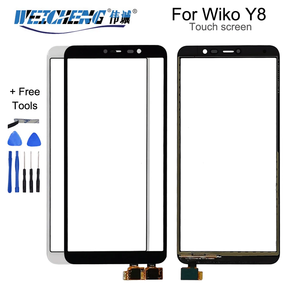 5,99 ''черный/белый для Wiko Y80 Сенсорная панель Сенсорный экран дигитайзер сенсор Замена для Wiko Y80 сенсорный стеклянный объектив+ Инструменты