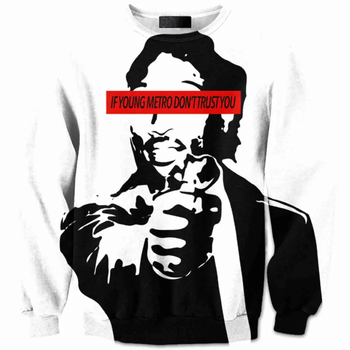 Foreign trade men's 3D gun printed vests long sleeve Turtleneck Men's Sweatshirts Printing Blouse hoodies |