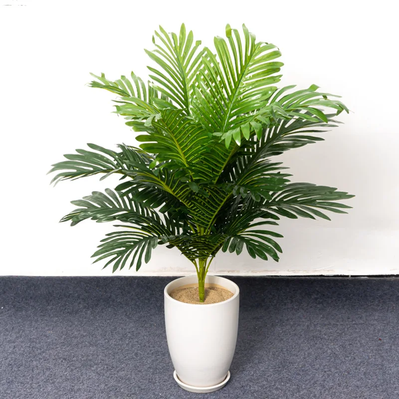 

75CM 18 Tropical Plants Large Artificial Palm Tree False Turtle Back Bamboo Silk Palm Leaf Family Garden Decorative False Leaf