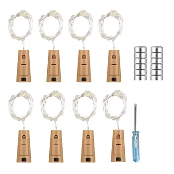 

8pcs 15 LEDs String Light Copper Wire Wine Bottles Cork Lights Lamp Battery Powered for Christmas Wedding Party Decoration