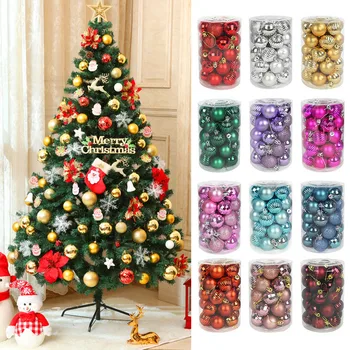 

34pcs 4cm Christmas Balls Glitter Christmas Tree Ornament Hanging Ball for Home Noel New Year Gift Christmas Decoration Navidad