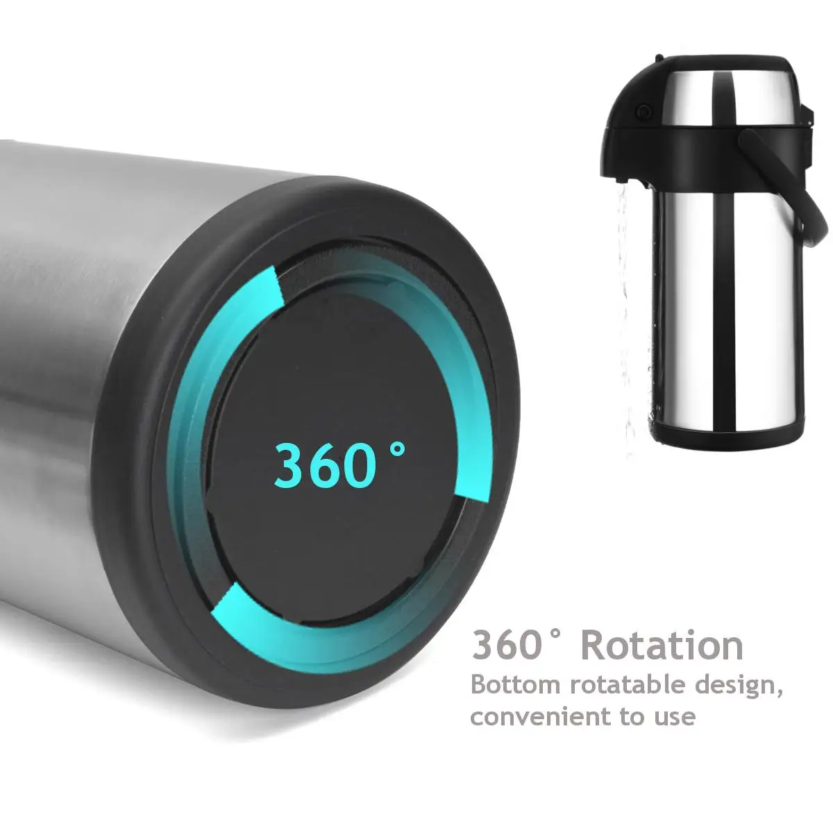 

3L Vacuum Pump Action Airpot Hot/Cold Coffee Flask Catering Jug Stainless Steel with A Lock Button and Handy Carry Handle