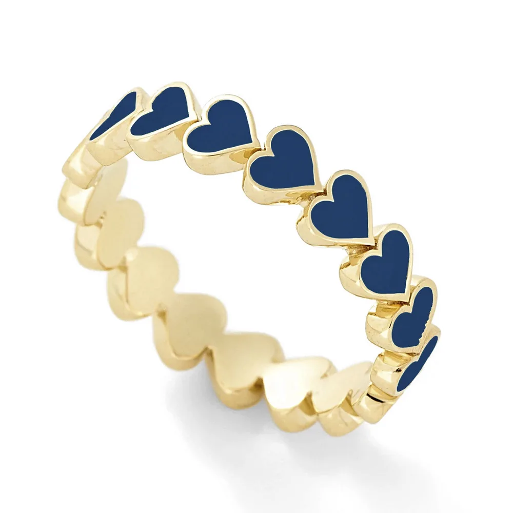 Finger Ring VG 6YM Love Heart Engagement Ring For Women Drip Oil Heart Rings Plated Lady Band Rings Trendy Wedding Party Accessories