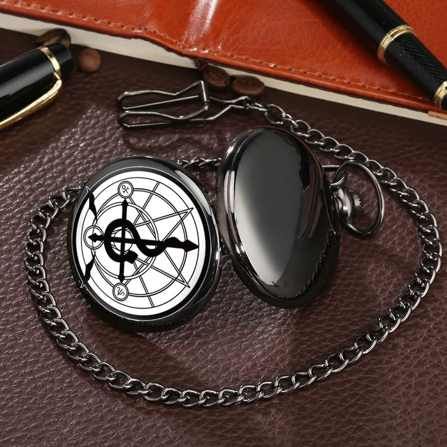 Pokemon Anime Fullmetal Alchemist Prints Quartz Pocket Watch Men Fashion Chain Customized Fob Watches Men Women Gifts for Clock 2020 2021 2022 2023 (7)