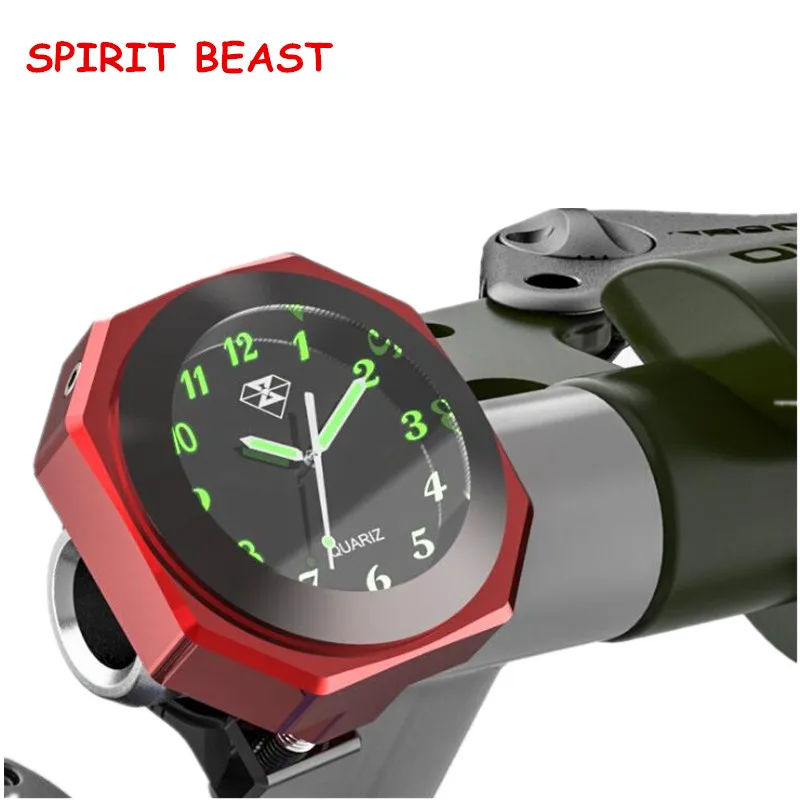

SPIRIT BEAST Motorcycle Instrument Handlebar Luminous Clock Watch Waterproof T6 Aluminium Alloy Moto Bike Cycling Racing Top