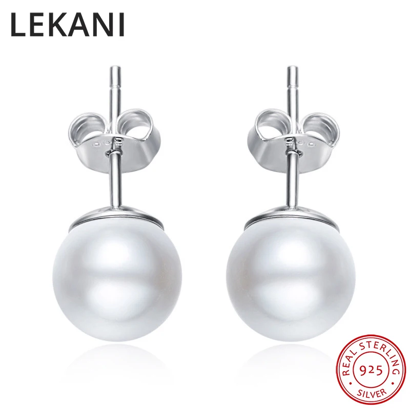 

Embellished With Crystals From Swarovski Ball Shaped Stud Earrings Pearls Piercing S925 Silver Fine Jewelry For Women Wedding