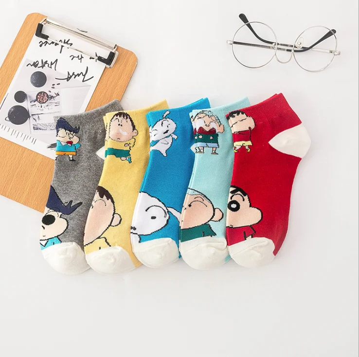 

Anime Crayon Shin chan print socks Nohara Himawari Nowara Shnnosuke Toru Kazama spring summer cute fun cartoon women cotton sock