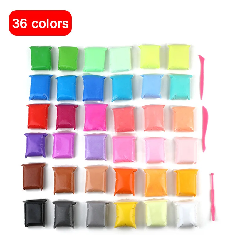 36Colors Ультра-светильник из глины, 12 цветов, 24 цвета, 36 цветов, креативный ручной Пластилин «сделай сам» - Цвет: 36Colors