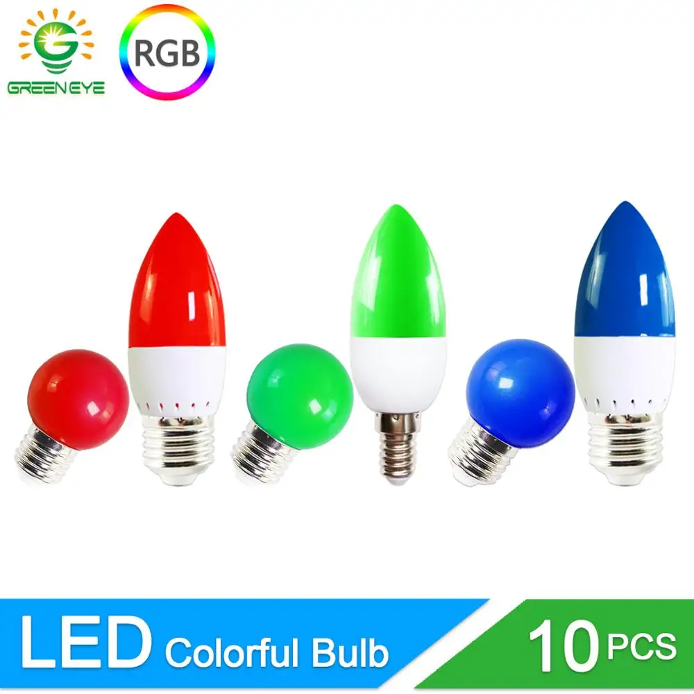 Светодиодная лампа E14 E27 3 Вт G45 C35 RGB 10 шт. цветная светодиодная лампа-свеча SMD 2835 220 В