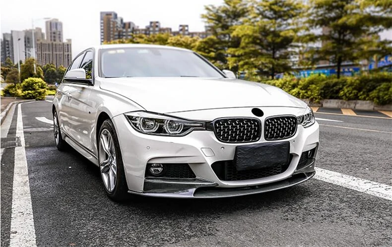 Для BMW 3 серии F30 F35 2012- передний и задний спойлер диффузор высокого качества из углеродного волокна PP черный Модификация аксессуары