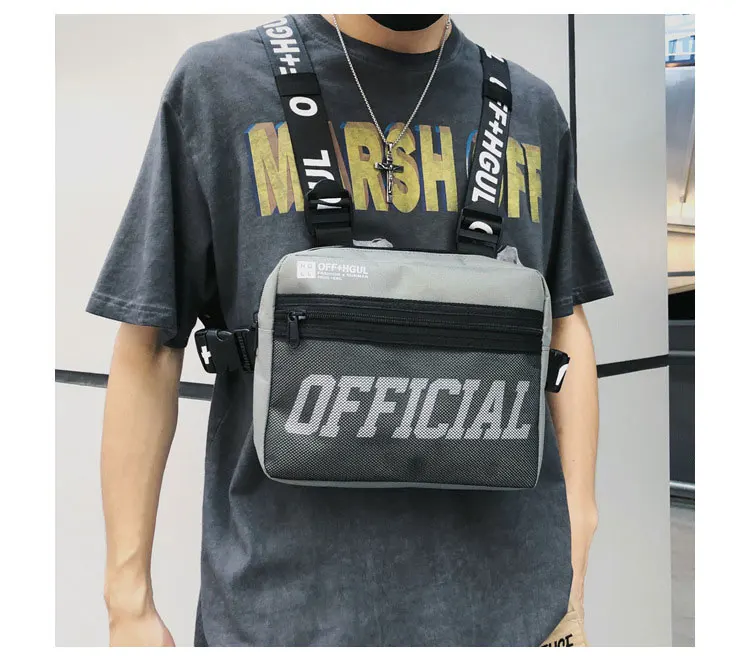 Уличная Мужская нагрудная сумка Регулируемый тактический жилет хип-хоп стиль жилет сумки пакеты для женщин жилет Punck жилет поясная сумка
