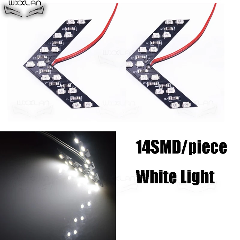 2 шт. 14 SMD Светодиодная стрелка панели автомобиля боковое зеркало указатель поворота последовательный 5 цветов вспышка свет лампы автомобиля в сборе