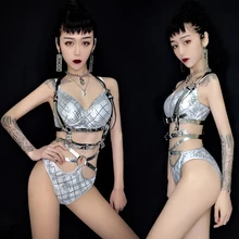 2019Sexy диско dj ds сценическая одежда для певцов джаз хип-хоп танцевальные костюмы производительность износа полюс танцевальная одежда светодиодные костюмы