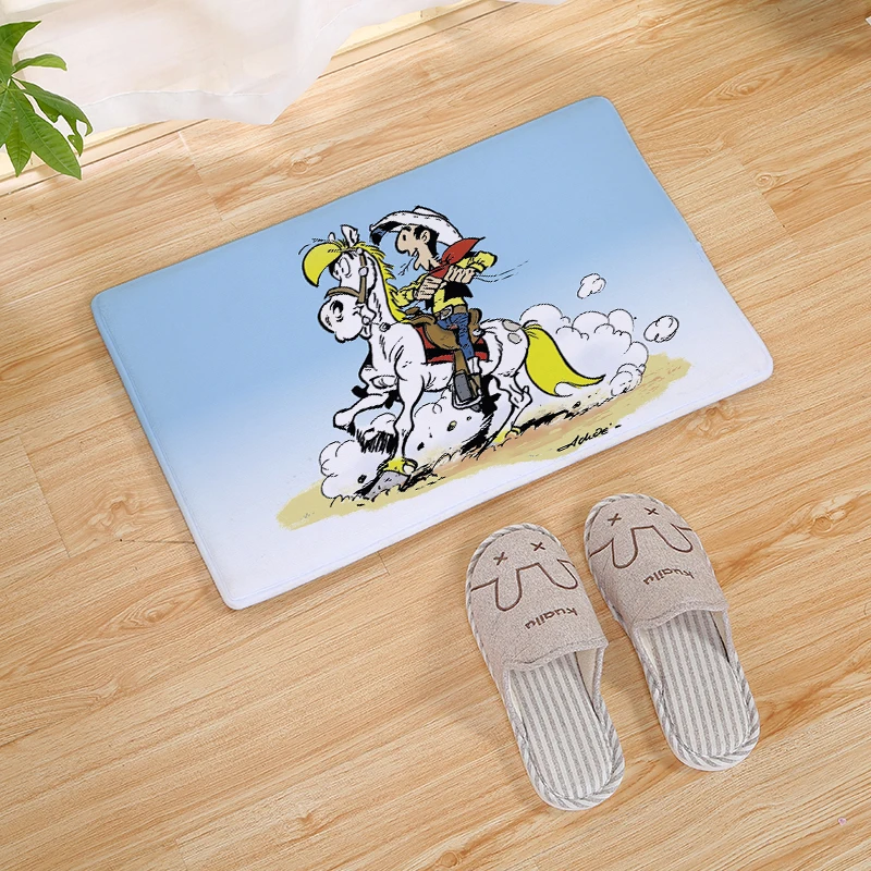 Lucky Luke мультфильм Ностальгический Придверный коврик коридор кухонный ковер крытый Открытый Добро пожаловать нескользящий коврик 80 см - Цвет: 8