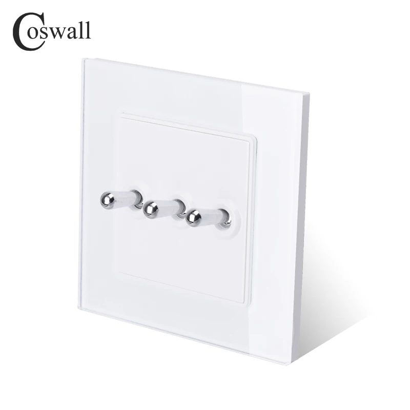 Coswall, простая модная рамка из закаленного стекла с кристаллами, 3 комплекта, 2 способа, тумблер, проходящий через вкл/выкл, настенный светильник, переключатель 16А