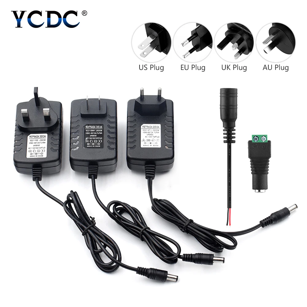 Адаптер питания для светодиодсветильник лампы 12 В постоянного тока 2 А 100 240