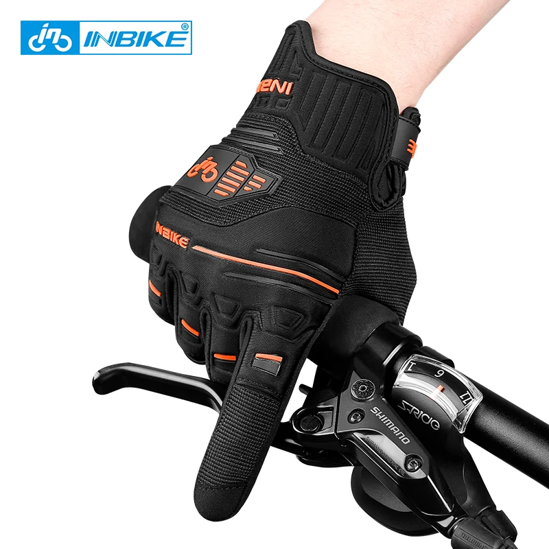 INBIKE MTB Bike Gloves Full Finger Thickened Pad Shockproof Breathable Road Bicycle Gloves Men Women Sport Cycling MC030
