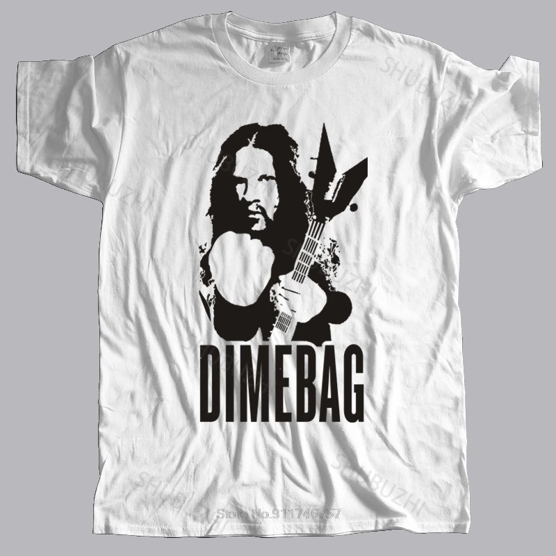 Футболка MAGLIA MAGLIETTA UOMO MUSICA DIMEBAG PANTERA ROCK METAL BIANCA летняя модная мужская футболка