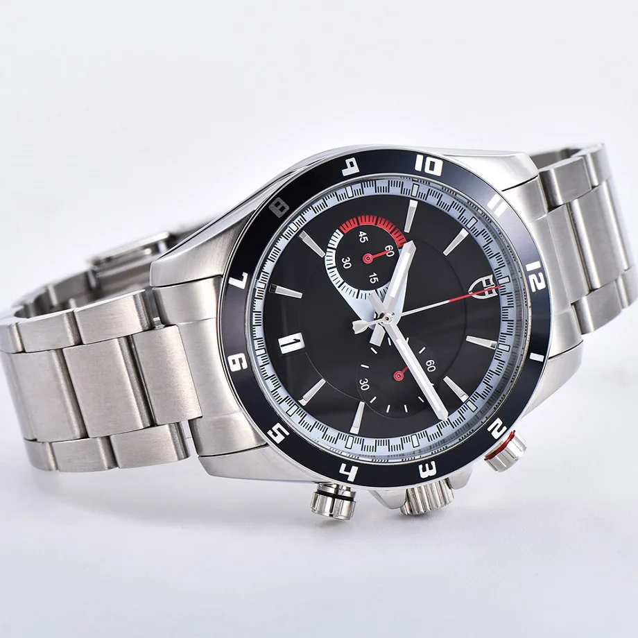 Новые мужские часы с хронографом 316L стальной Чехол 43 мм кварцевые японские мужские часы t VK64 многофункциональные часы для мужчин Дата 03
