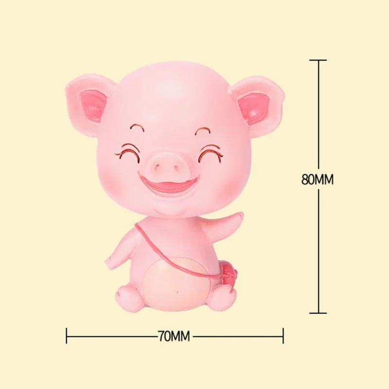 Новинка, 1 шт., свинья, фигурки, игрушки, милые животные, свинка, голова, качающаяся фигурка, модель автомобиля, предметы интерьера, игрушки