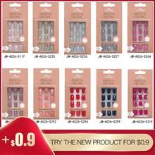 Nägel Kunst Gefälschte Nagel Tipps Falsche Presse auf Sarg mit Kleber Stick Designs Klare Display Kurze Set Full Cover Künstliche platz Kuss