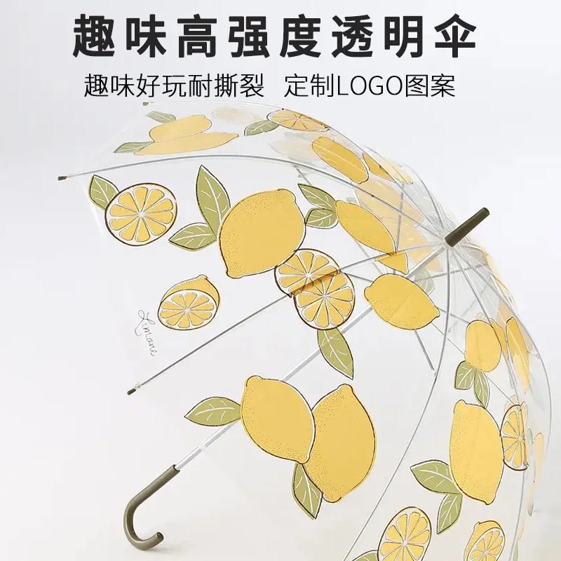 

Long Handle Transparent Umbrella Three Fold Children Environmentally Friendly PVC Transparent Umbrella LED Reverse 16 Bone Japan