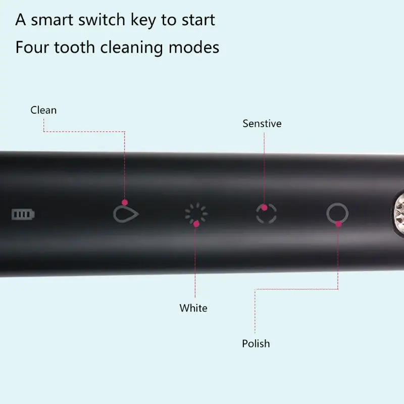 Sonic автоматическая электрическая зубная щетка Водонепроницаемая USB перезаряжаемая 4 режима путешествия T4MB