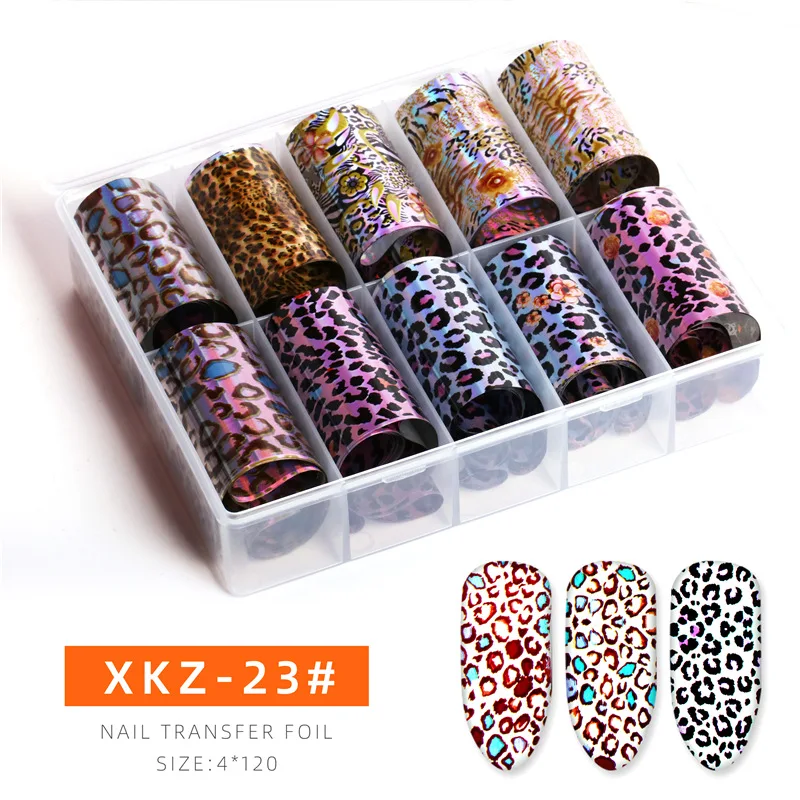 Набор голографических стикеров для ногтей 10 рулонов набор Звездные наклейки