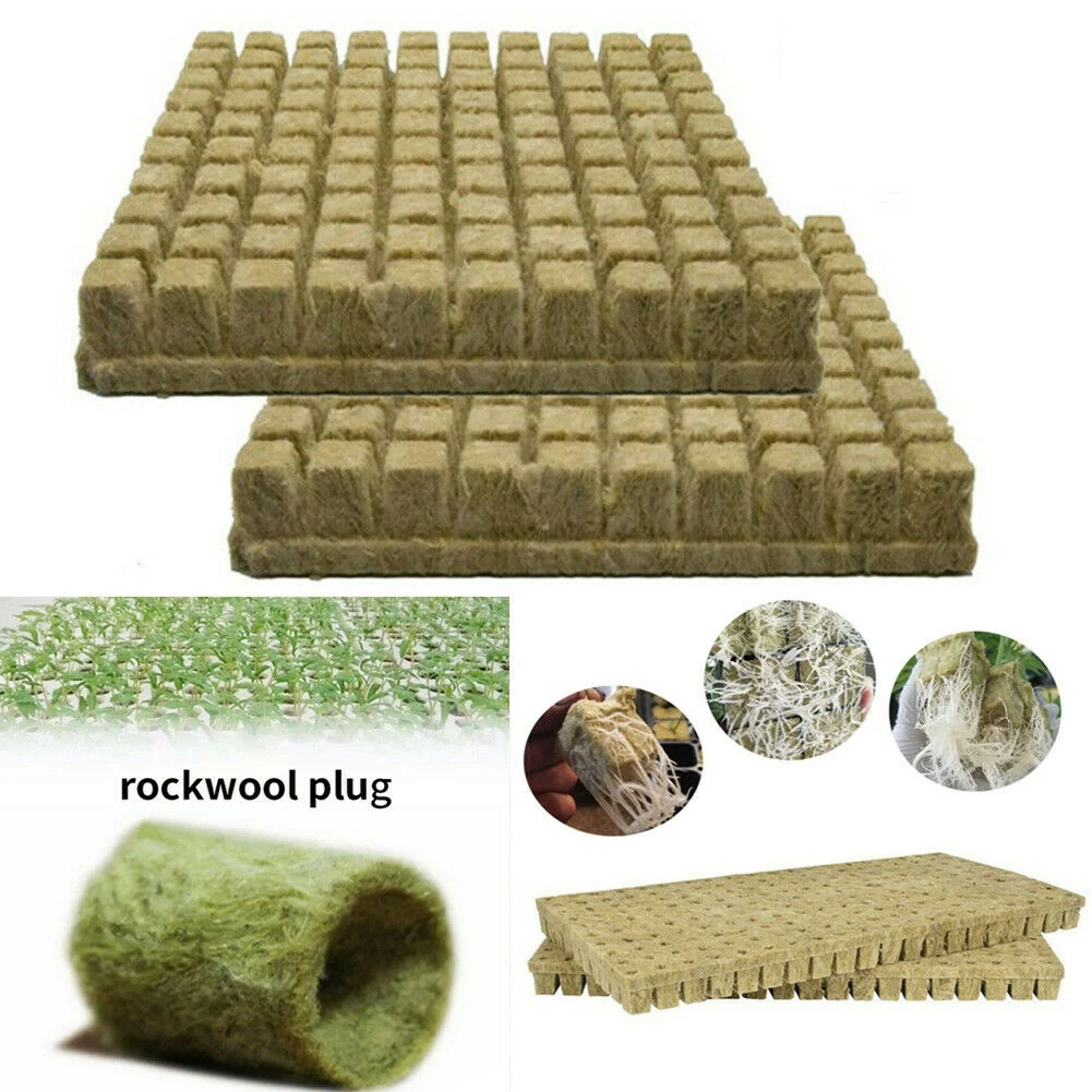 50/100pcs Seedling Grow Rock Wool Plugs Soilless Culture Hydroponic Planting Cylindrical Blocks Cultivation Tubes | Дом и сад