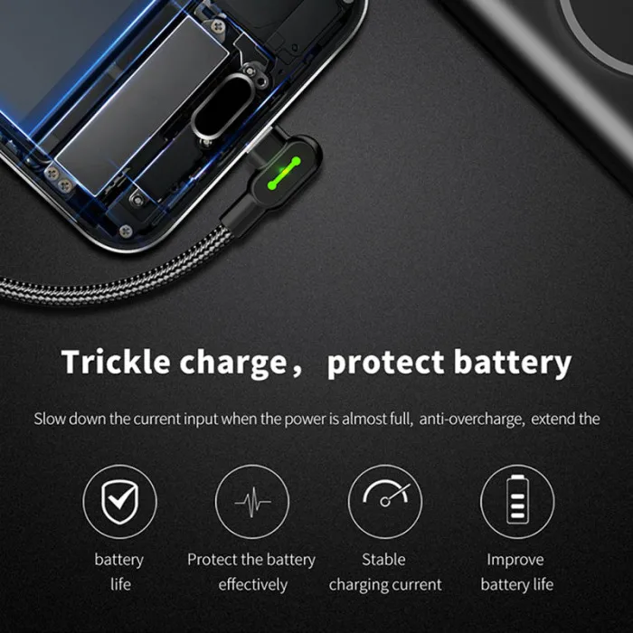 USB 3,1 Быстрый зарядный кабель под прямым углом 90 градусов кабель для синхронизации данных со светом LHB99
