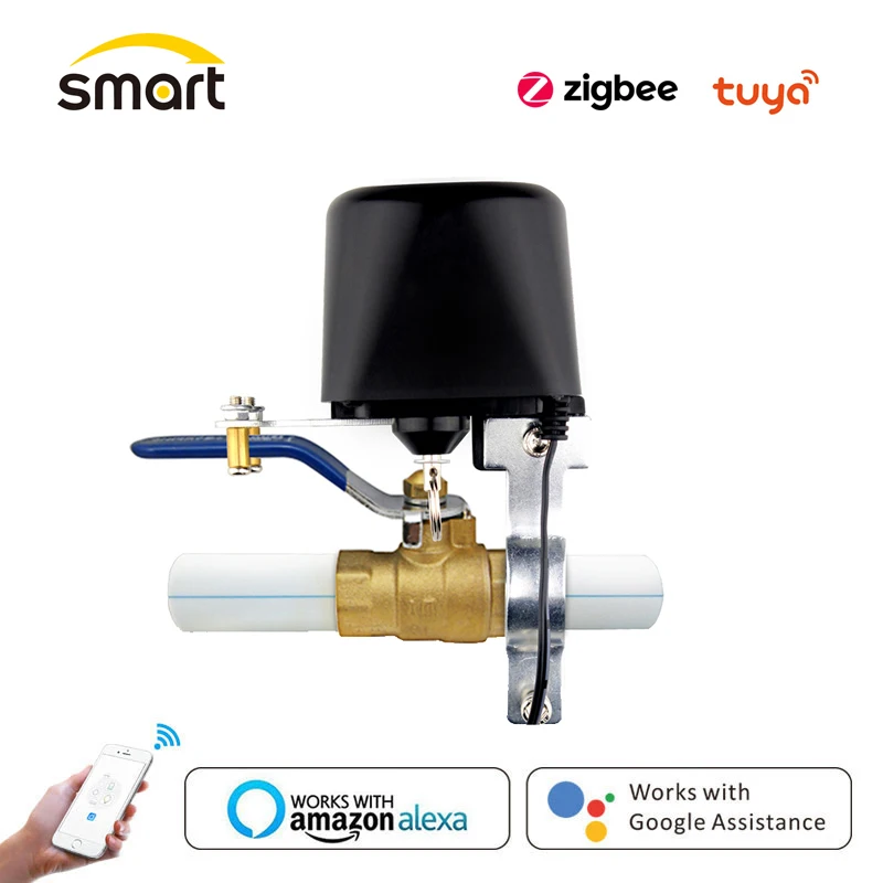 

Водяной клапан Smart Life Tuya Zigbee с Wi-Fi, домашний клапан для автоматизации подачи воды и газа, блокировка контроллера, работает с Alexa Google Assistant
