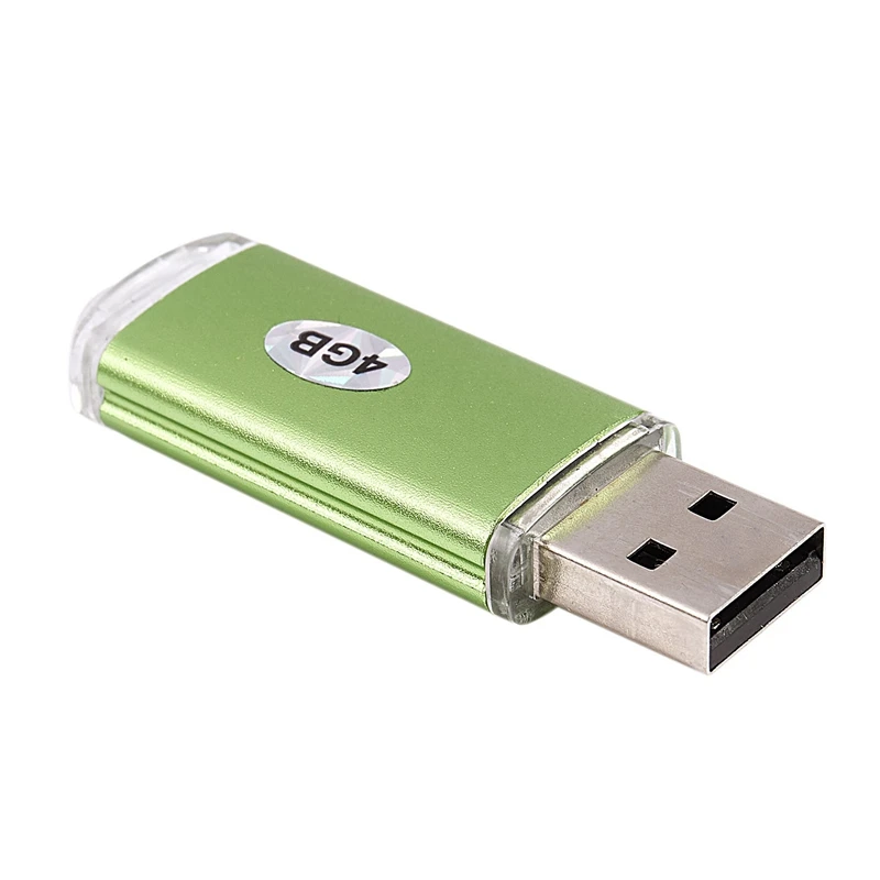 2 шт 4 Гб металлический USB 2,0 флэш U диск, зеленый и золотой