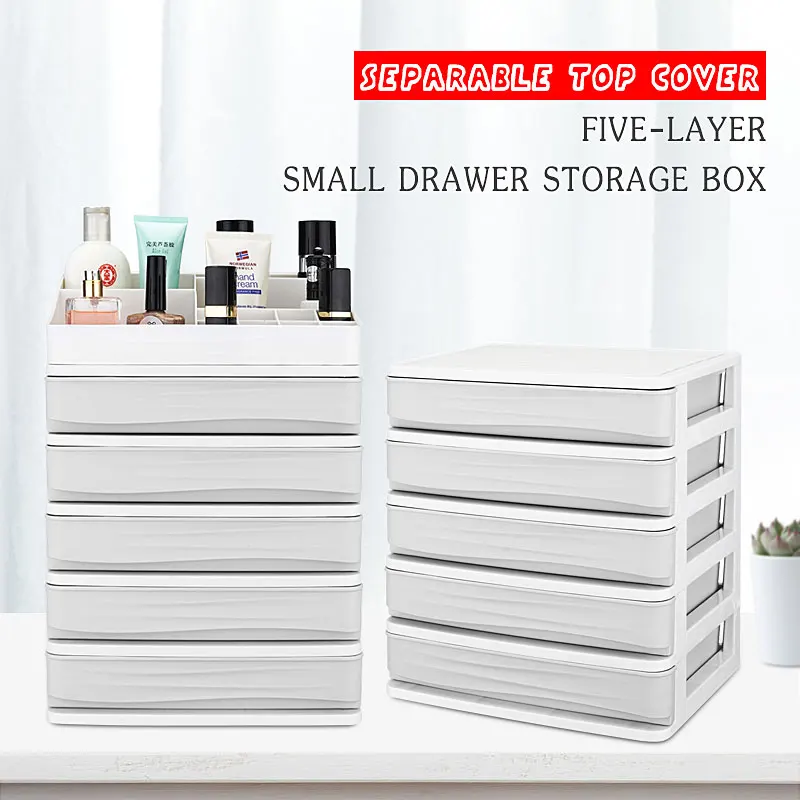 5 Layer Plastic Storage Drawer Colorful Desk Storage Drawer Box Organizer Sundries Cosmetics Makeup