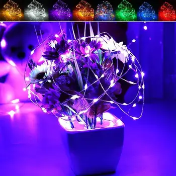 

4M LED Bulb Silver Wire Starry String Light Button Battery Home Holiday Decor