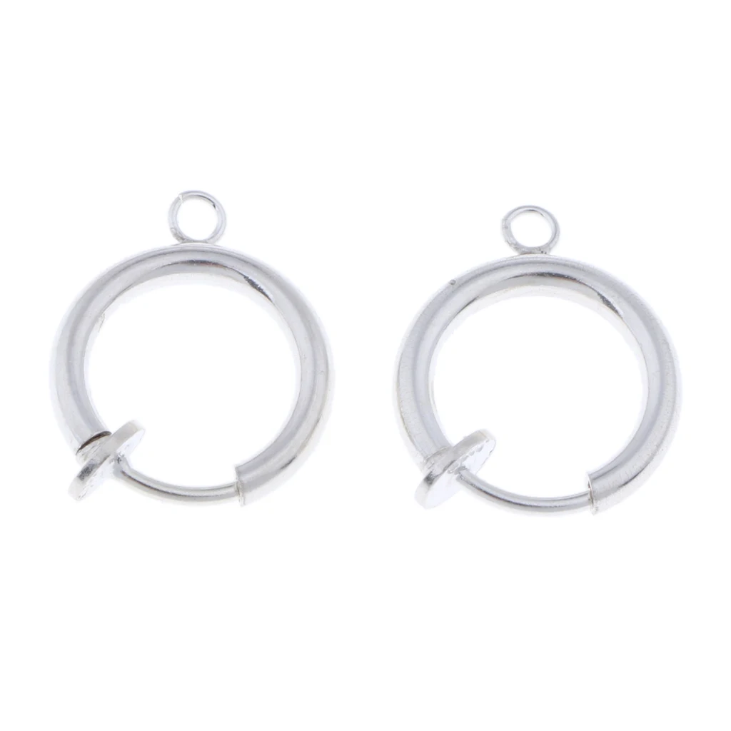 2 Pack Women Clip-on Earring Converter with Easy Open Loop and Hanging Hoop for DIY No Piercing Earrings Hoops For Men Dangling