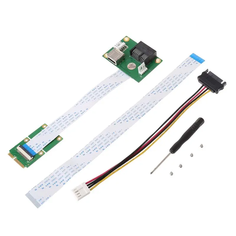 Мини PCIE к PCI-E Express X1+ USB Riser Card с FFC кабелем высокоскоростной DIY 90 градусов слот ПК