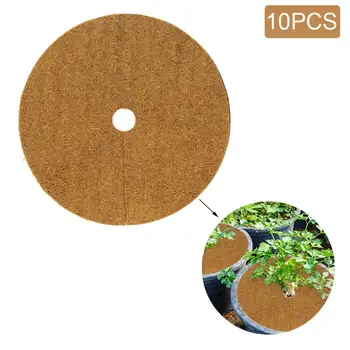 

Natural Coir Fiber Liner Coconut Liner Rings Coconut Liner Mulch Mat For Remove Weed Control Green Plant Cover Flower Pot 10PCS