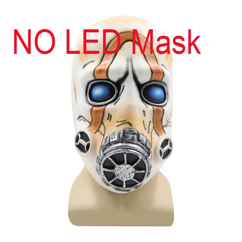 NO LED MASK Светодиодный Игра Borderlands 3 Psycho»(«милый чудак» Косплэй Маска латекс Хэллоуин Светодиодный свет Детский костюм для вечеринок Реквизит - Цвет: NO LED MASK