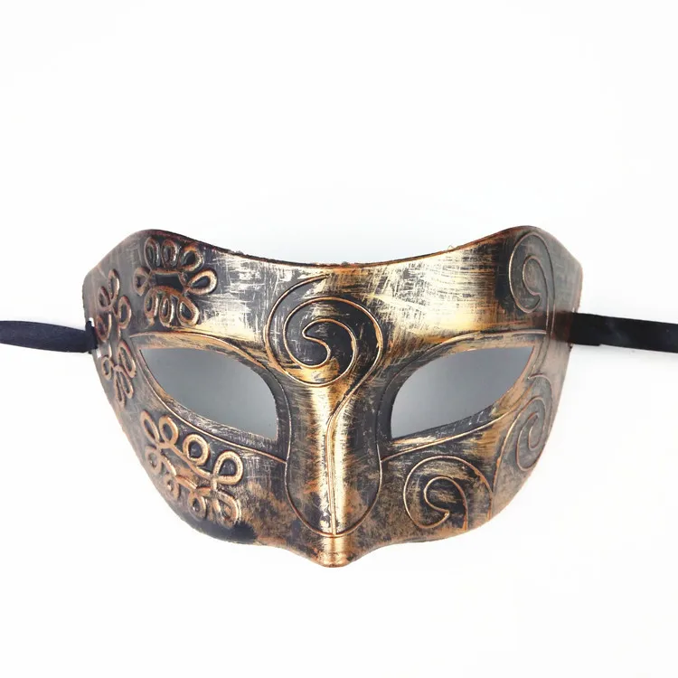 

Men Flat Head Half Face Mask Jazz Prince Mask Plastic Varved Makeup Ball Adult Retro Solid Color Mask