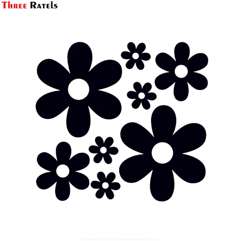 Three Ratels FTZ-156# 15x13.8cm Flower Ddaisy Vinyl Car Sticker Beautiful Decal For Window Body Decoration | Автомобили и