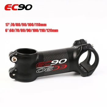 

EC90 6/17 Degrees 31.8mm Road Bicycle Bar Stems MTB Bike 60/70/80/90/100/110/120mm Aluminum+Carbon Fiber Stem Bicycle Accesorios