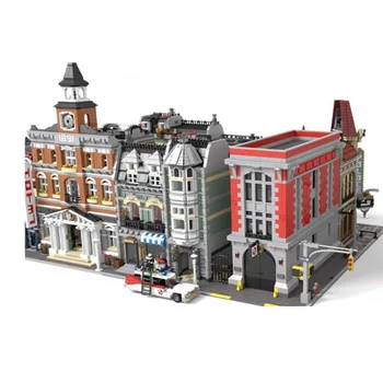 

MOC City Streetview Series The brickstive Havana Cafe Bike Shop University Post Model Modular Building Blocks Bricks Toys Gifts