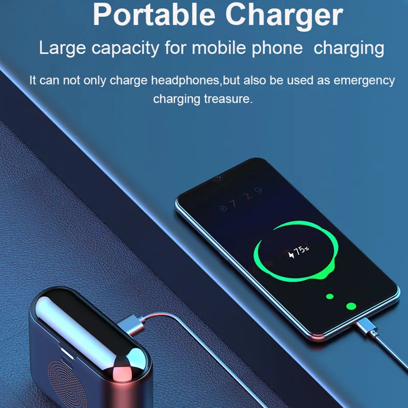 mini bluetooth earphones f9 Speaker TWS Wireless Headphones Touch Control 9D Stereo with Mic LED Display Phone Holder