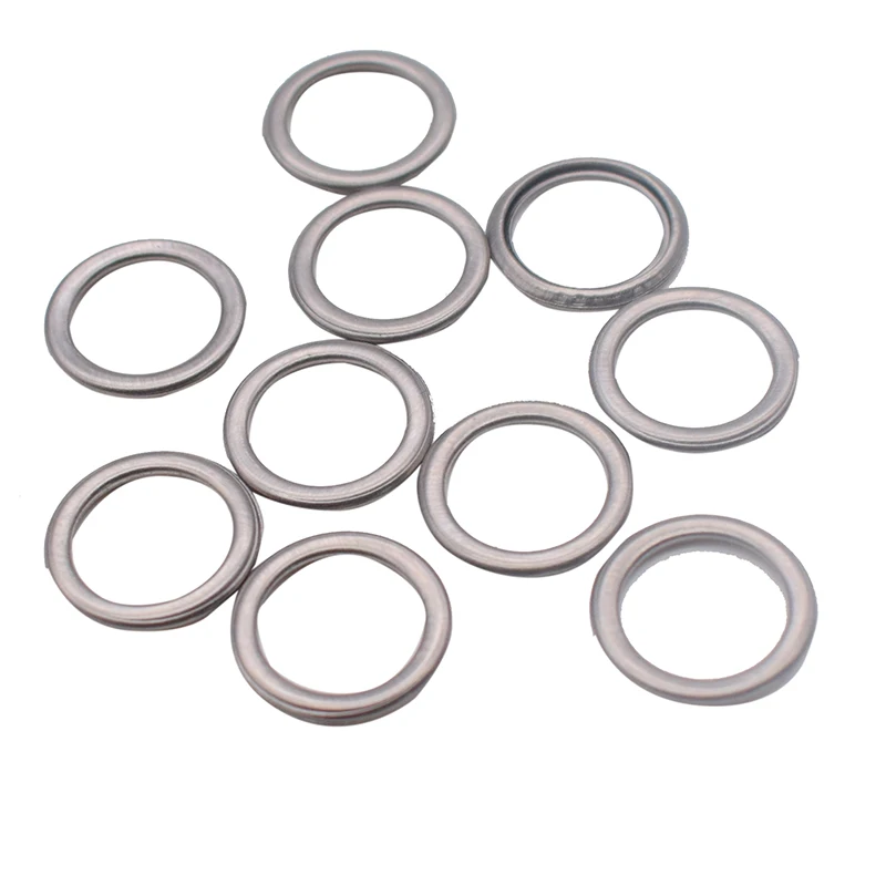 10PCS M14 Aluminum Oil Crush Washers/Drain Plug Gaskets Compatible For Mitsubishi V5 V6 MD050317