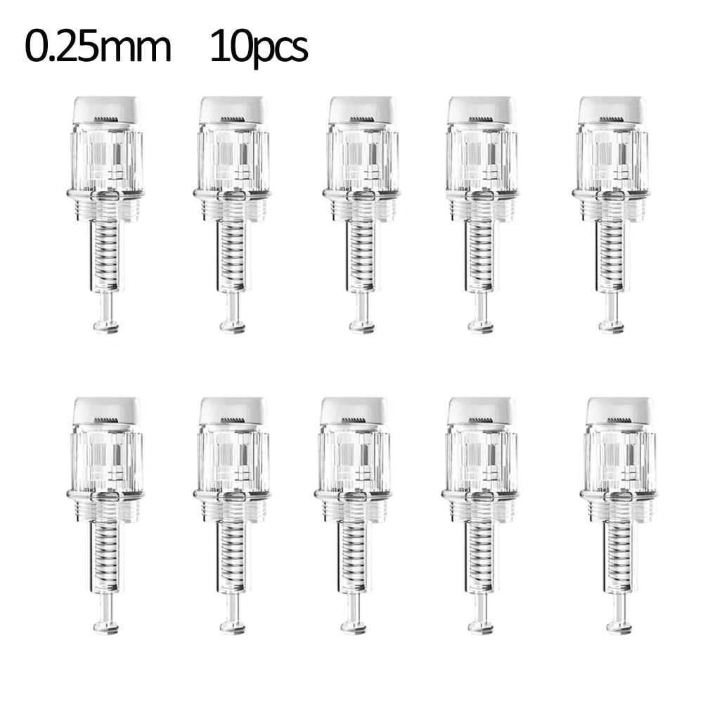 0.25mm 10pcs Сменный винт-картридж для дермы-ручки, нано-чип, микро игольчатый порт, аксессуары, наконечник 0,1 мм 0,2 мм 0,25 мм, одноразовые татуировки - Цвет: 0.25mm 10pcs