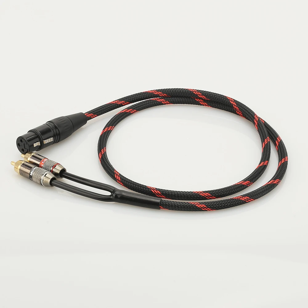 A54 Hifi Canare XLR FEMALE to 2RCA Audio Cabler PC Mobilephone Amplifier Interconnect High Quality XLR Male to RCA Cable